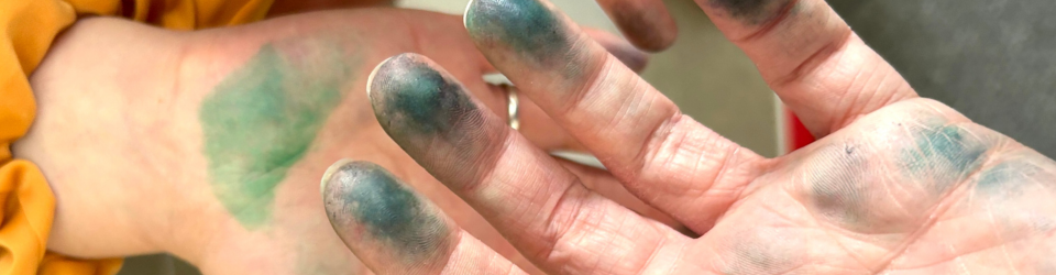 photos of hands with marker on them