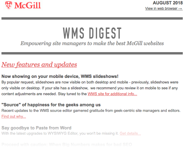 August WMS Digest
