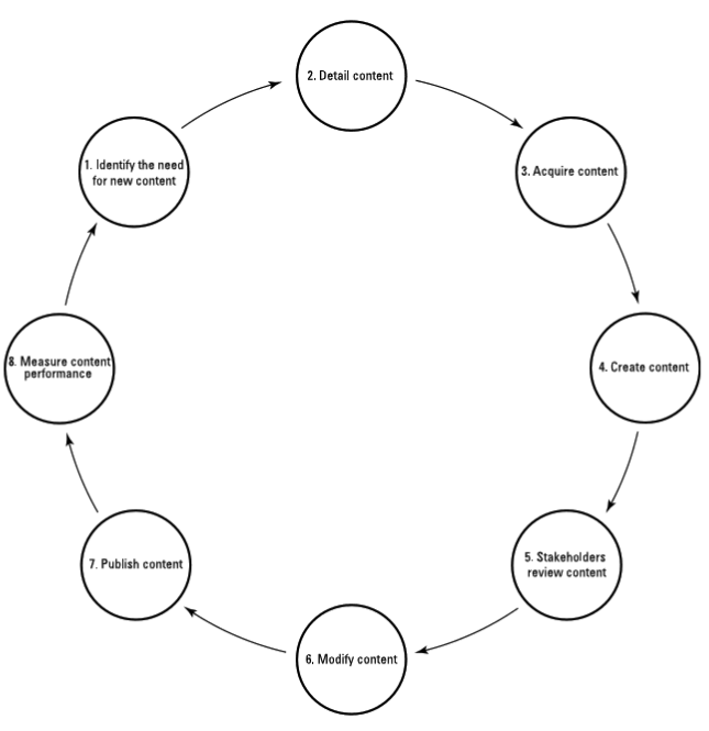 Graphic of web content creation process