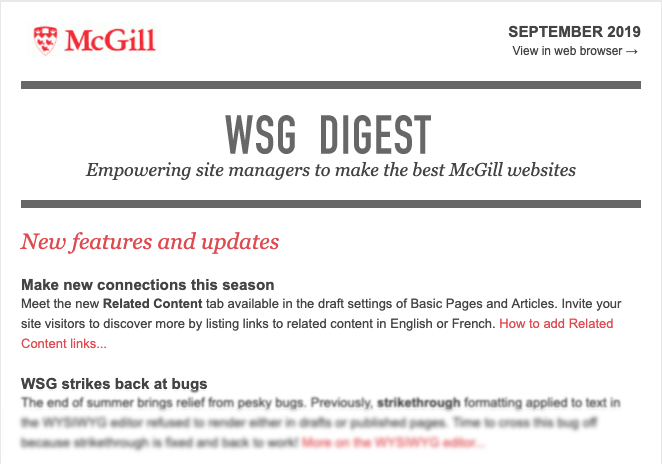 WSG Digest, September 2019 screenshot