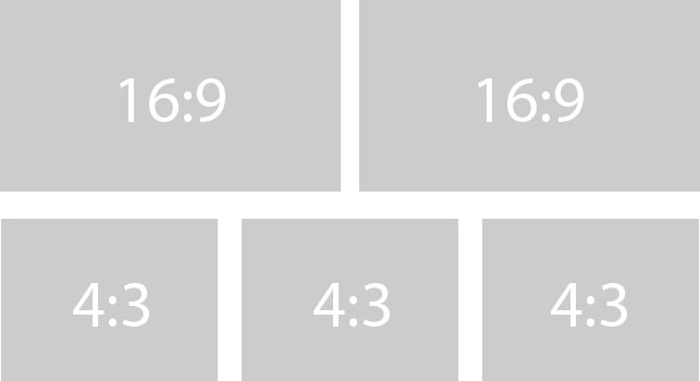 Two rows of placeholder images lined up with equal aspect ratios.