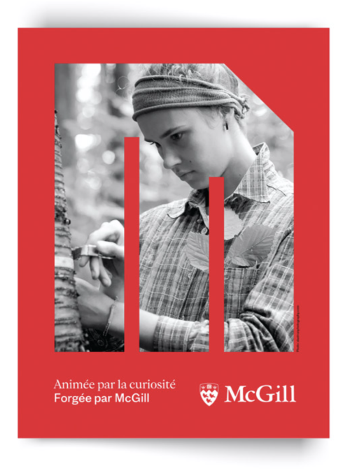 Print layout with image cutout in M shape