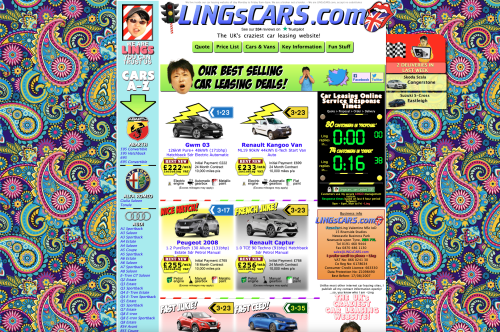 Screenshot of Ling's cars website