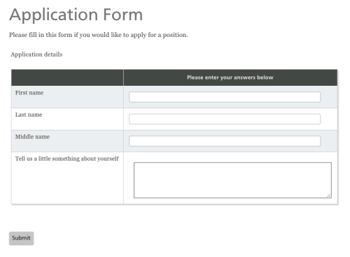 Same fields formatted using Advanced Grid