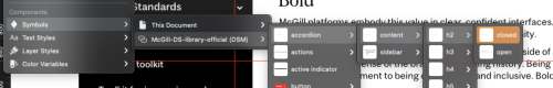 Selecting a design component from a Sketch library