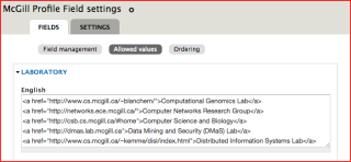 Laboratory field settings