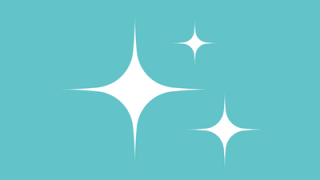 3 white stars floating on a turquoise background