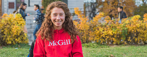Student in McGill hoodie