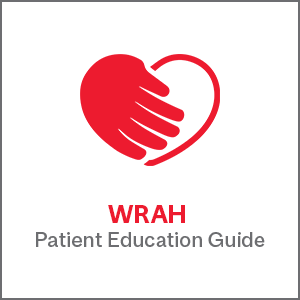 Image of heart logo and Patient Education Guide text
