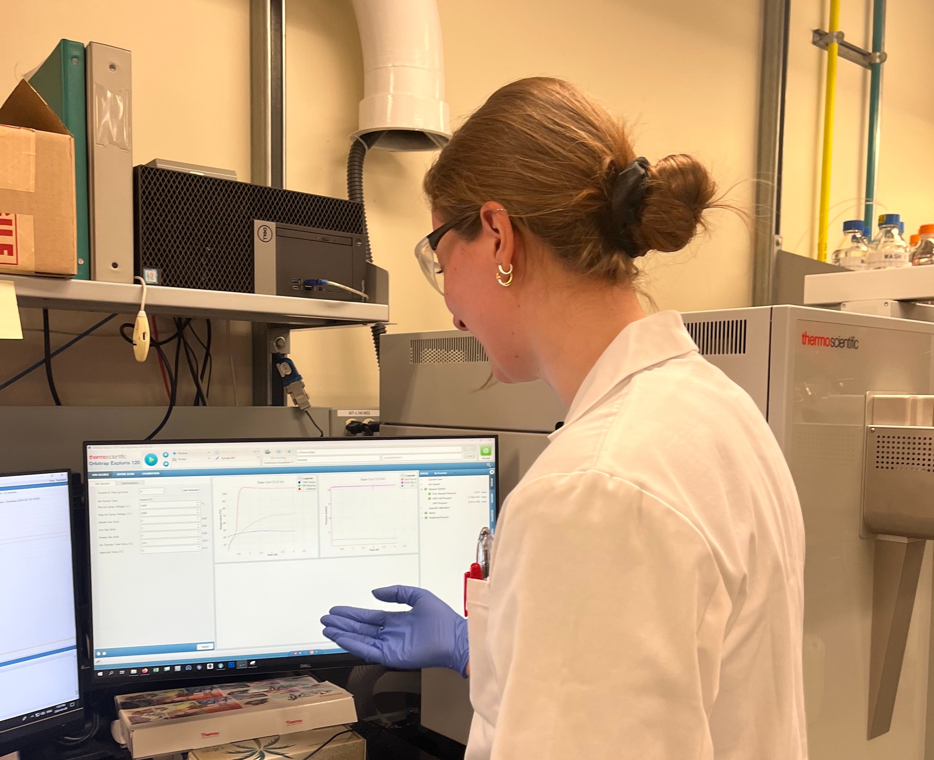 Student working in the lab
